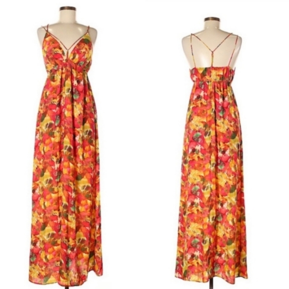 BB Dakota Dresses & Skirts - Orange Floral Strappy Dress by BB Dakota Size L